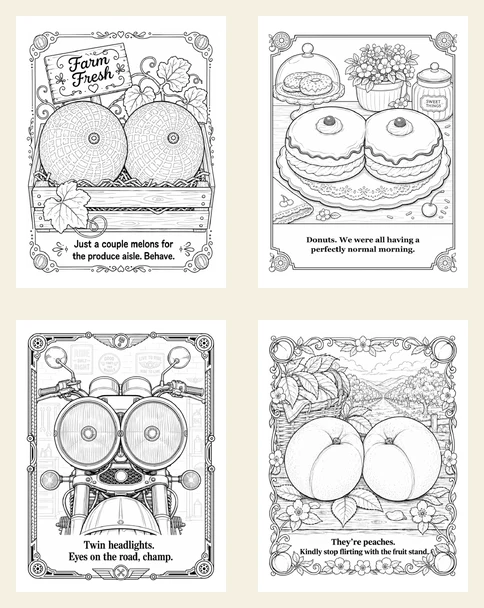 Thumbnail preview collage of sample pages from Definitely Not Boobs